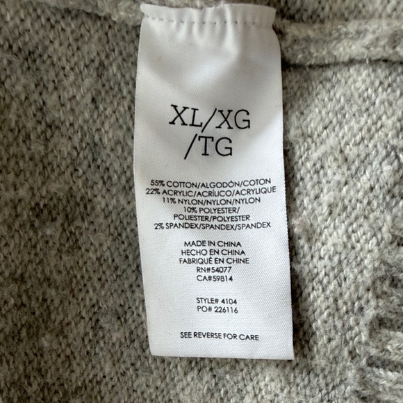 CAbi Cotton Blend Light Gray V-Neck Button Snug Cardigan XL - Picture 6 of 7